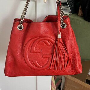 Gucci Soho Calf Leather Red/Orange Bag